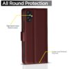 Pikkme Flip Cover Leather Finish | Inside TPU with Card Pockets | Wallet Stand and Shock Proof | Complete Protection Flip Case for Samsung Galaxy A05 / M05 / F05 (Brown)