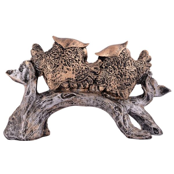 SAI TEERTH Textiles Owl Family Sitting on Tree Decorative Bird Showpieces Statue for Home Decor Living Room Bedroom Wall Shelf Table Top Garden Decoration Items -4