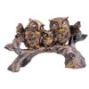 SAI TEERTH Textiles Owl Family Sitting on Tree Decorative Bird Showpieces Statue for Home Decor Living Room Bedroom Wall Shelf Table Top Garden Decoration Items -4