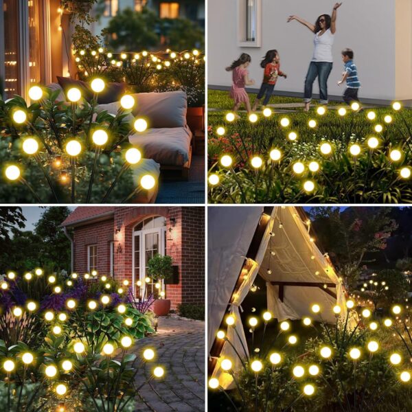 8 LED Solar Firefly Plug-in Ground Lamp BIS Approved Lights Decoration Lighting for Garden Home Patio Lawn Outdoor Yard Backyards Pathways Campgrounds. (1)