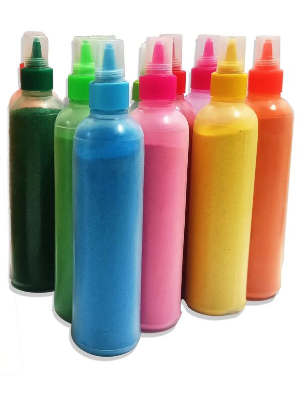 CraftVatika 12 Rangoli Kolam Colour Powder Tube Kit, Diwali Decoration Items Bottles Tool Floor Art Rang for Home Navratri Pongal Pooja Mandir Decor (Pack of 12) (1 Box- 12 Bottle)