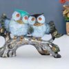 Owl Family Sitting on Tree Decorative Bird Showpieces Statue for Home Decor Living Room Bedroom Wall Shelf Table Top Garden Decoration Items -6