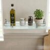Evolite® Premium Tempered Glass Corner and Rectangle Shelf for |Bathroom | Living Room | Bedroom | Kitchen Shelves Racks & wall Mount All Accessories (ETGS-C5x18 Pack of 1)