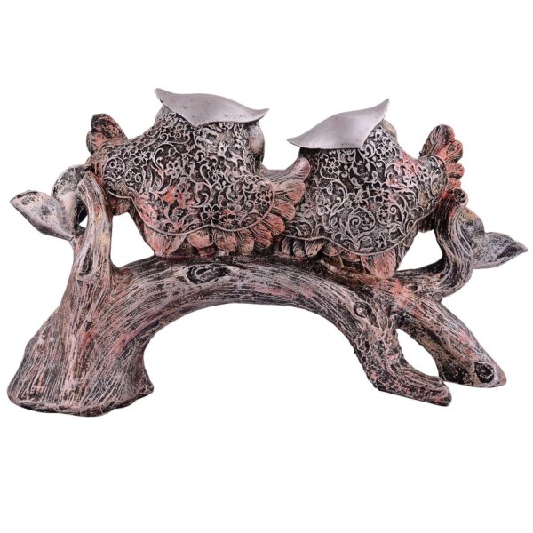 Owl Family Sitting on Tree Decorative Bird Showpieces Statue for Home Decor Living Room Bedroom Wall Shelf Table Top Garden Decoration Items -1