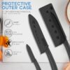 INAAM Professional Kitchen Knife Set with Cover, Set of 3PCS High Carbon Stainless Steel Knives Meat,Chef, with Non-Slip Coating,Premium Sharp Blade for Home Kitchen and Restaurant (Black)