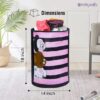 PrettyKrafts 45L Non Woven Panda Printed Round Foldable Large Laundry Bag/Basket with Handles, Freestanding Clothes Storage Organizer for Bedroom, Bathroom (37x 37x45cm, Multicolour, Set of 1)