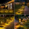 MAGGIFT 6 Pack Solar Pathway Lights - New Upgraded Hourglass Shape Solar Garden Lights - IP65 Waterproof Powered Landscape Path Lights for Yard, Lawn, Patio