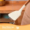 Carrot Silicone Spatula Set for Kitchen Ideal for Non-Stick Cooking Pans Spatulas with Wooden Handle Spatula Turner Serving Cooking Spoon Spatula Combs for Omelet Egg Dosa chapati (Cream)