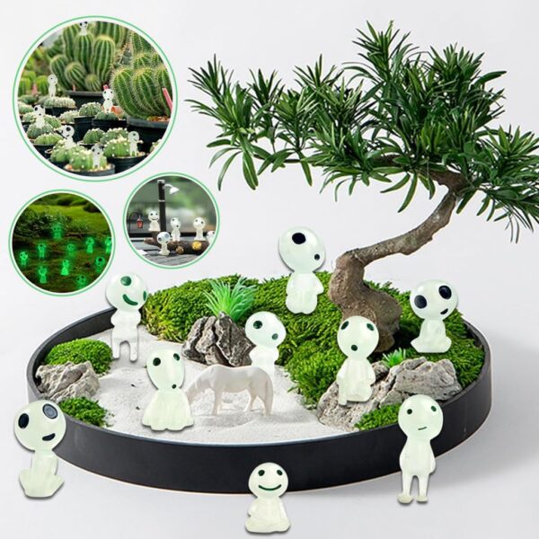 HASTHIP® 10Pcs Glowing Mini Alien Figurines, Small Miniature Decor Items, Miniatures Garden Decoration Home Decor, PVC Luminescent Mini Alien Figurines Plant Pot Ornaments for Planters, Terrariums