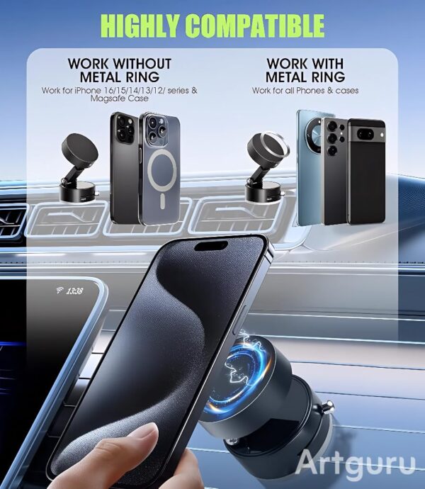 1775436727_2026-New-Vacuum-Magnetic-Suction-Phone-Holder-Magnetic-Suction-Phone-Mount-Foldable-and-Retractable-Double-Sided-Phone-Holder-Adjustable-Strong-Car-Mount-Black.jpg 2026 New Vacuum Magnetic Suction Phone Holder, Magnetic Suction Phone Mount, Foldable and Retractable Double-Sided Phone Holder, Adjustable Strong Car Mount (Black)