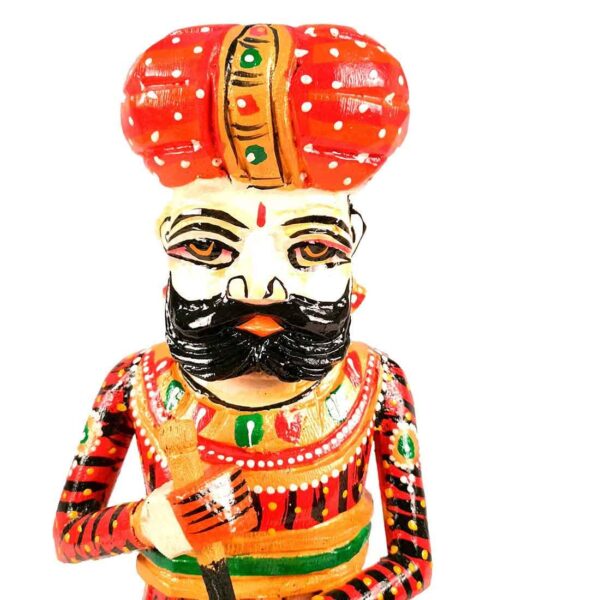 APKAMART Handcrafted Wooden Darbaan or Royal Guards 15 Inch Set of 2 Showpiece Figurine Decorative Figures for Home Decor, Room Decor and Gifts