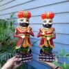 APKAMART Handcrafted Wooden Darbaan or Royal Guards 15 Inch Set of 2 Showpiece Figurine Decorative Figures for Home Decor, Room Decor and Gifts