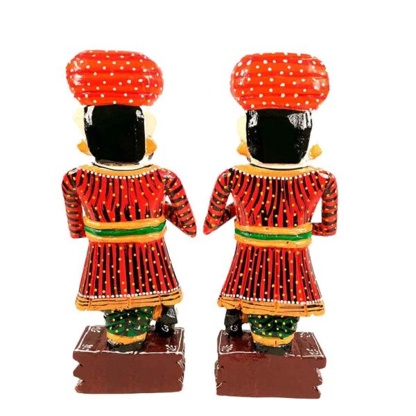 APKAMART Handcrafted Wooden Darbaan or Royal Guards 15 Inch Set of 2 Showpiece Figurine Decorative Figures for Home Decor, Room Decor and Gifts