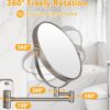 USF 8 Inch Makeup & Shaving Mirror for Bathroom | 5X Magnifying Double Sided Mirror | Adjustable Wall Mounted Bracket | Round Frame Design | Silver Finish | 3 Years Warranty