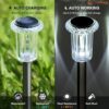 Solar Pathway Lights Outdoor 6 Pack LED Waterproof Stainless Steel Garden Stake Lights for Path, Walkway, Driveway, Yard, Patio