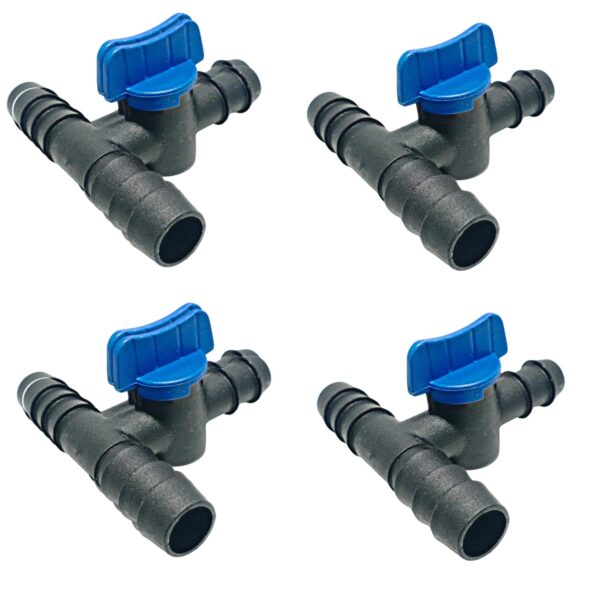16MM Drip Tee Connector with Tap Drip Irrigation Accessories for Watering Home Garden Pipe Multi Joint Connectors| Joiner +cock in build (10 PCS)