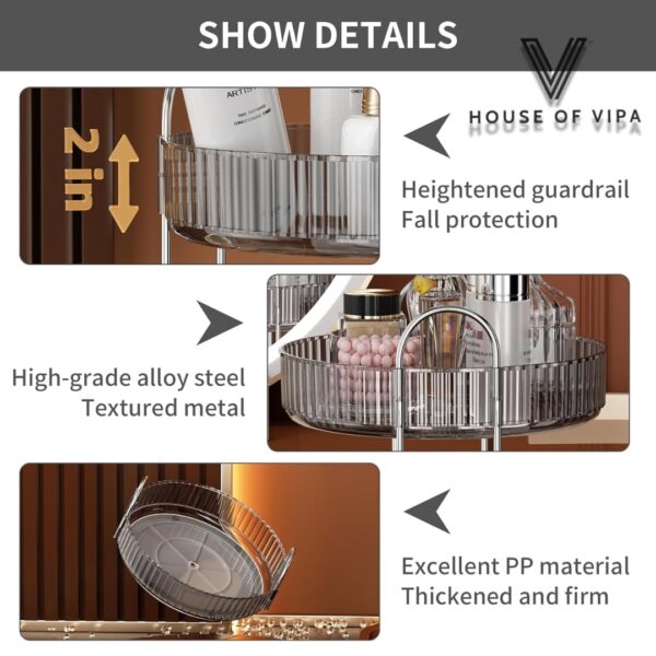 1775460641_360°-Rotating-Makeup-Organizer-Box-Cosmetic-Storage-with-Drawers-Plastic-Makeup-Holder-Stand-for-Dressing-Table-Lipsticks-Nail-Polishes-Accessories-Light-Gray-2-Layer.jpg 360° Rotating Makeup Organizer Box - Cosmetic Storage with Drawers, Plastic Makeup Holder Stand for Dressing Table, Lipsticks, Nail Polishes & Accessories (Light Gray, 2 Layer)