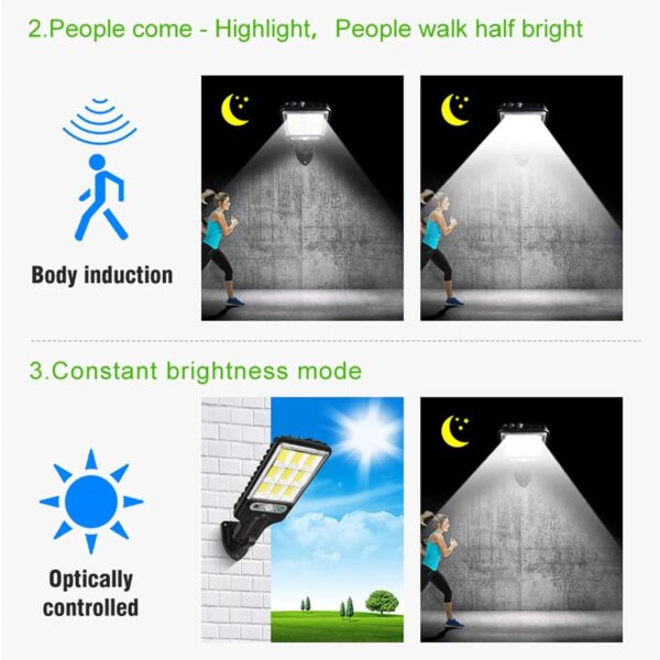 Solar Wall Lights Outdoor Motion Sensor Auto Chargeable Exterior LED Sconce Front Porch Security Lamps Waterproof for Patio Garden, Solar Lights for Home (Black)