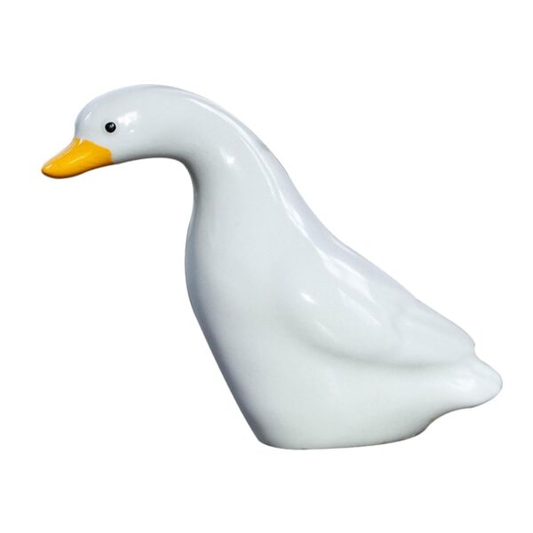5xDuck Statue Decorative Desktop Craft Ornament for Shelf Micro Landscape Desk White Standing