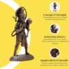 2.75-Inch Handmade Copper Hanuman Idol with Patina Antique Finish