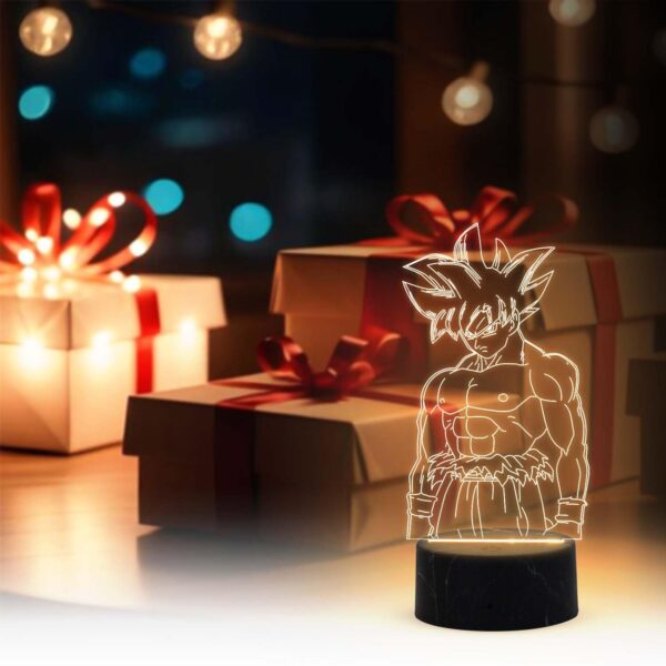 3D Illusion Anime LED Desk Table Lamp with Warm White Light & USB Powered | Anime Lover Gift | Birthday Gift for Anime Fans | Anime Home Decor Light (DragonBallZ369 (Goku))