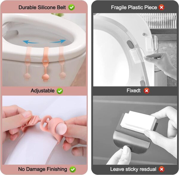 5 Pcs Silicone Toilet Seat Cover Lifter | Self-Adhesive Toilet Seat Holder | Hygienic Toilet Seat Lifter Clip for Bathroom Accessories – Multicolor