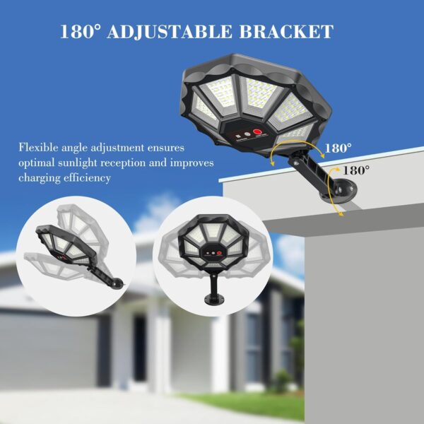 Solar Lights Outdoor, Flood Light Dusk to Dawn, Waterproof Parking Lot Lights with Motion Sensor, Solar Powered Outdoor Lights for Yard, Garden, Street, Street Light with Remote for Parking
