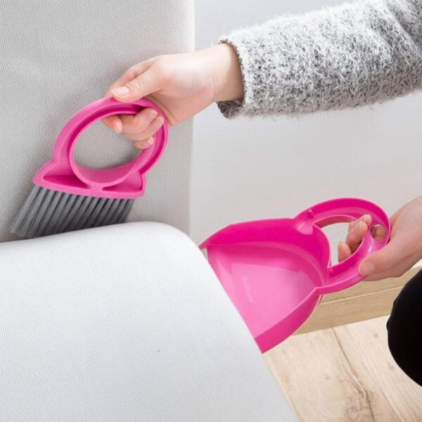 Solitude Small Broom Brush and Dustpan Set Desktop Broom Sweep Cleaning Brush Dust Remover Pan Car Keyboard Cleaning Household Dust Pan