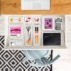 Zollyss Drawer Organizer Tray | Clear Plastic Bathroom & Makeup Storage Organizers | Dressing Table & Kitchen Drawer Dividers Set (13 Pcs)