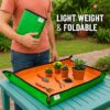 Casa De Amor Gardening Mat 75x100 cm | Waterproof & Foldable HDPE Mat with Snap Buttons | for Soil Mixing, DIY & Plant Care | Green-Orange (Pack of 1)