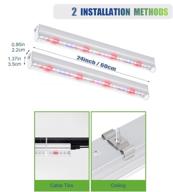 Aluminium Full Spectrum High Efficiency Led Grow Tube Light 40W (20W x 2) for Indoor Plants Gardening Hydroponics Greenhouse Farming (2Feet Pack of 2)