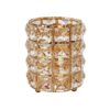 Crystal Makeup Brush Holder Organizer, Rose Gold Bling Cosmetic Storage Cup, 7.8cm Diameter x 11cm Height, for Vanity Bathroom Bedroom Office Desk