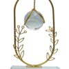 Crystal Ball Ornament, Clear Ball with Gold Metal Stand, Modern Simple Abstract Style Firm Frame Fortune Teller with Stand for TV Cabinet (SMH - 6)
