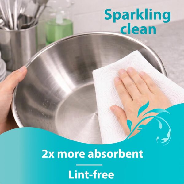 Origami 2 Ply 4 in 1 Kitchen Tissue Paper Roll | Tough, Super Absorbent & Food Safe Tissues for Spotless Cleaning | Ideal for Multi Purpose Use (60 Pulls Per Roll, 240 Sheets)