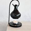 Pure Source India Ceramic Aroma Oil Diffuser Hanging Burner for Home Fragrance Decoration and Gifting, 4 x 8 Inch (Hanging - Black)
