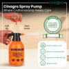 Cinagro Pressure Spray Pump (Orange 2 L), Gardening Water Pump Sprayer, Plant Water Sprayer for Home Garden, Spray Bottles for Garden Plants and Lawn, Plant Watering Can