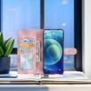 amazon basics Samsung Galaxy A26 5G Flip Cover | Card Pockets Wallet & Stand | Flip Cover for Samsung Galaxy A26 5G (Pink Flower)