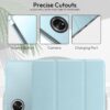 Robustrion Cover for OnePlus Pad Lite 11 inch Cover Case, Trifold Flip Cover Case for OnePlus Pad Lite Tablet Cover 11" with Translucent Back - Light Blue