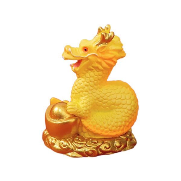 4xMini Dragon Statue Chinese New Year Decor Office Ornament Miniature Figurine Style D 3.3x4.1cm