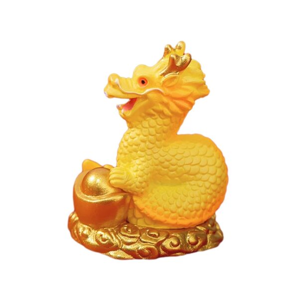 4xMini Dragon Statue Chinese New Year Decor Office Ornament Miniature Figurine Style D 3.3x4.1cm