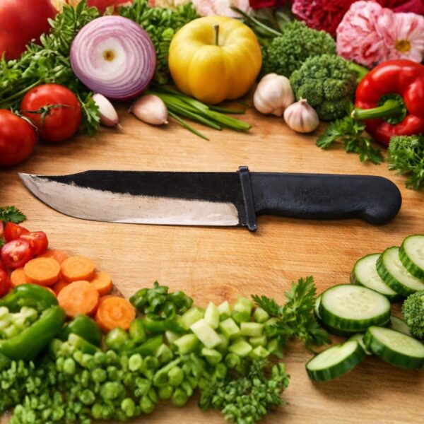 Polyguards Premium Kitchen Knives Set of 2, Small Point and Round Iron Kitchen Knife Used for Vegetable, Meat Fish Cutting Chaku Knife (Black)