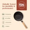 CUMIN CO. LITE Cast Iron Fry Pan | 20 cm, 0.8L | Induction Base Cookware | 5 Years Warranty | Non Toxic Non Stick Pan for Omelette | Chemical Free Coating | No Seasoning Needed | White