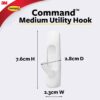 3M Command Medium Wall Hooks, Holds 1.3kg, No paint damage, Heavy Duty, Holds Strongly, Reusable, Adhesive hooks for wall, Multi-surface (White, 2hooks, 4 strips)