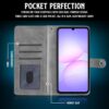 WOW IMAGINE Shockproof Flip Cover Back Case for Samsung Galaxy M17e 5G | F70e 5G | M07 | F07 | A07 | A07 5G (Designer Button Flip Case | Inbuilt Wallet Pockets & Stand | Leather Finish | Haze Black)