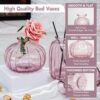 Ekhasa Pink Glass Bud Vases Flower Pots for Home Decoration (Set of 3) | Center Table Mini Decorative Items | Transparent Glass Vase for Water Plants | Glass Planters for Indoor Plants