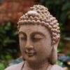 R.K Decor HUB Kamal Buddha Water Fountain Big Size|3 Feet Kamal Buddha Fountain with LED Lighting for Outdoor|Water Fountain for Home & Garden (Beige, 3 Feet),Resin