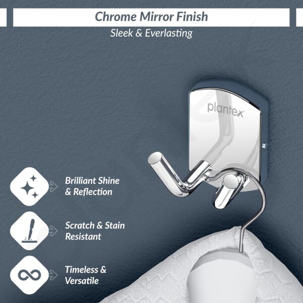 1775561874_Plantex-304-Grade-Stainless-Steel-Robe-HookCloth-Towel-HangerDoor-Hanger-HookBathroom-Accessories-Parv-Chrome.jpg Plantex 304 Grade Stainless Steel Robe Hook/Cloth-Towel Hanger/Door Hanger-Hook/Bathroom Accessories - Parv (Chrome)