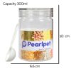 PEARLPET Tiffany Plastic Containers for Kitchen Storage | Plastic Container Set with Spoon | BPA-Free, Stackable Jars | Transparent, 300 ML (Set of 6)