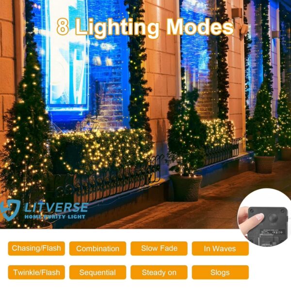 1775572696_LITVERSE-Solar-String-Fairy-Lights-inbuilt-800-mAh-Battery-12-Meter-120-LED-Waterproof-Ip65-Copper-Wire-with-8-Mode-Sturdy-Quality-Outdoor-Garden-Christmas-Tree-Diwali-Lights-Home-Decoration.jpg LITVERSE Solar String Fairy Lights inbuilt 800 mAh Battery | 12 Meter 120 LED Waterproof Ip65 Copper Wire with 8 Mode, Sturdy Quality | Outdoor Garden Christmas Tree, Diwali Lights Home Decoration