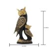 Luvkush Enterprise Owl Family Statue, Black and Gold Finish,Handmade Animal Figurines for Home Decor, Resin Showpiece for Living Room